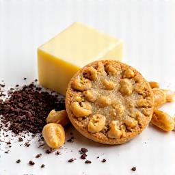 Symbol für Qualität, mit goldenen Backzutaten und einem Fokus auf Perfektion